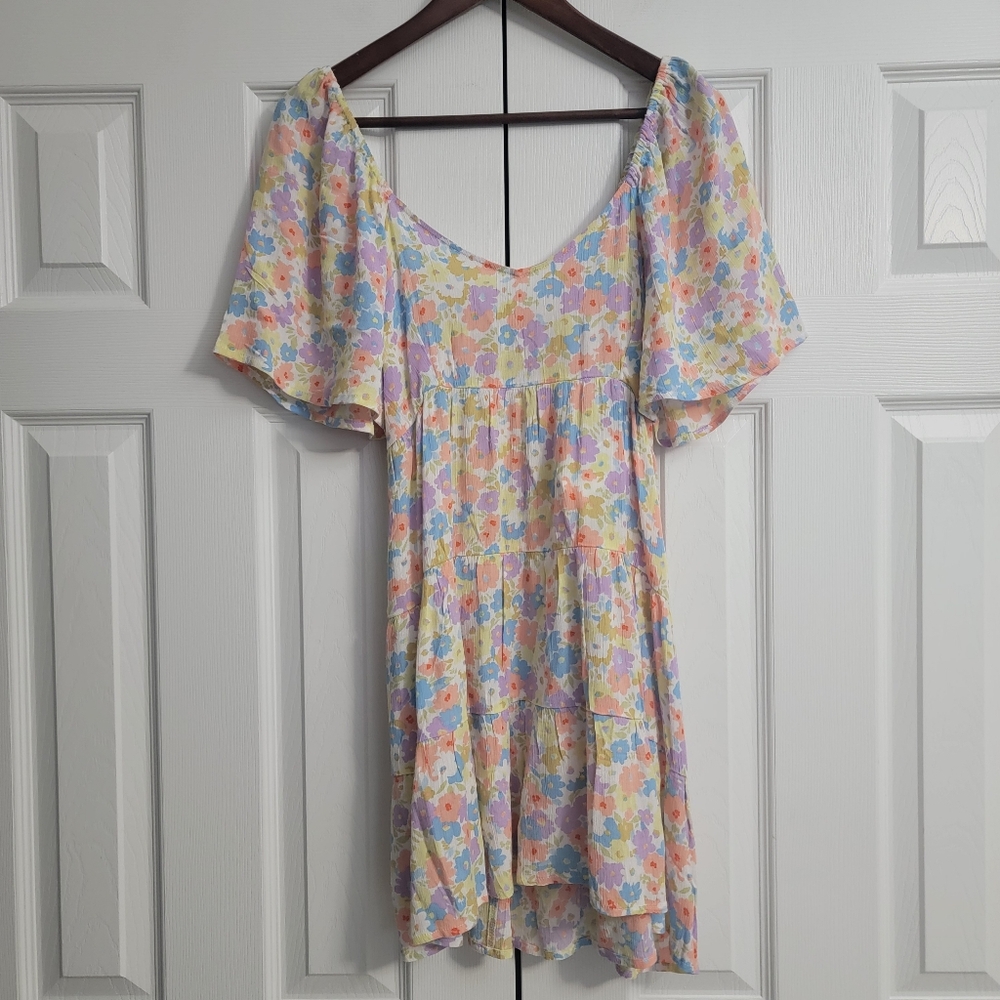 Billabong Take A Chance Babydoll Dress Salt Crystal Women's Size Small - Picture 5 of 8